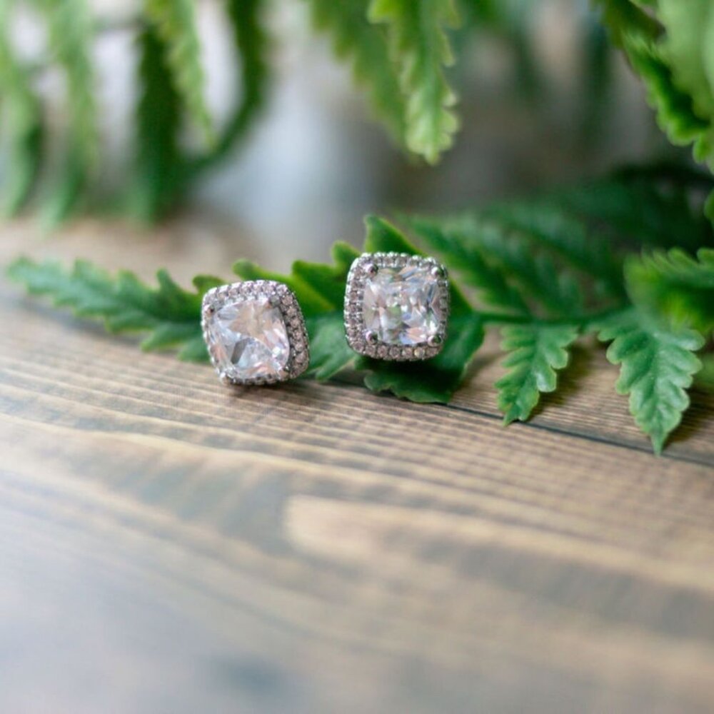 Cushion Cut Stud Earrings